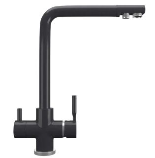 Смеситель для кухни Ulgran Quartz UQ-016-08 с дополнительным краном для питьевой воды космос